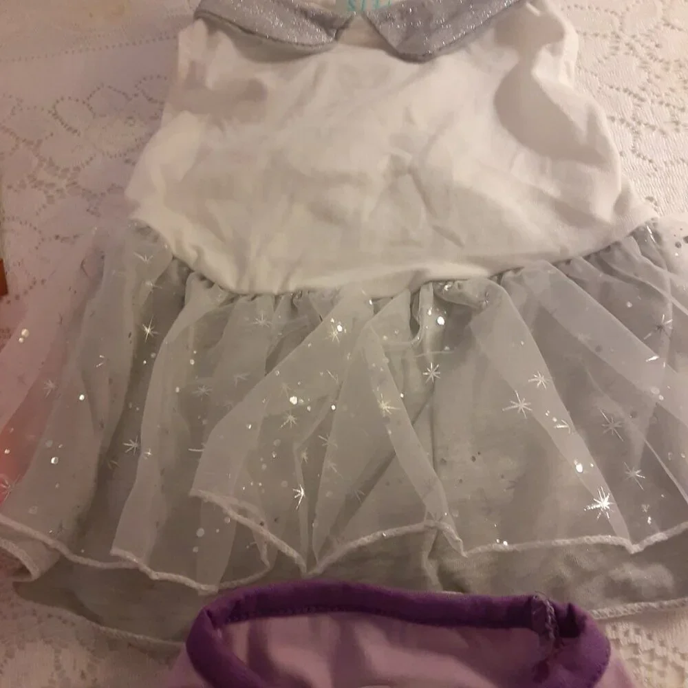 Lot of 4 Martha Stewart Dog Outfits. Purple, Pink Eyelet, Green & White & Grey